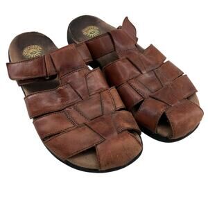 Earth Spirit Gelron 2000 Brown Leather Colorado 2 Adjustable Mule Slip On Shoes
